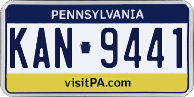 PA license plate KAN9441