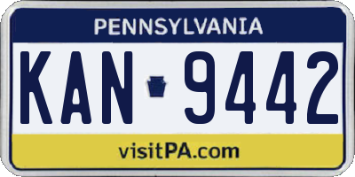 PA license plate KAN9442