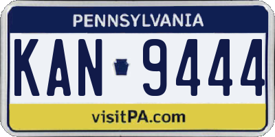 PA license plate KAN9444