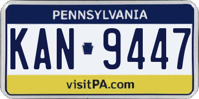 PA license plate KAN9447