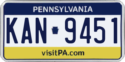 PA license plate KAN9451
