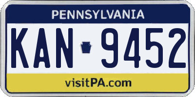 PA license plate KAN9452
