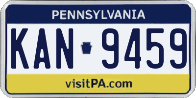 PA license plate KAN9459