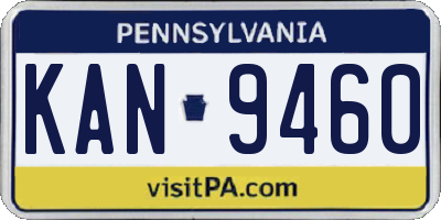 PA license plate KAN9460