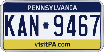 PA license plate KAN9467