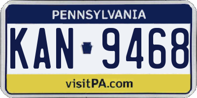PA license plate KAN9468