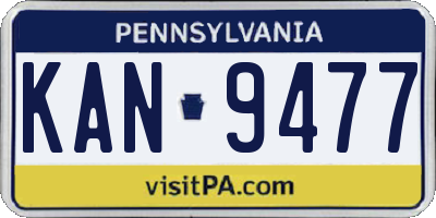 PA license plate KAN9477
