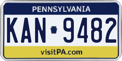 PA license plate KAN9482