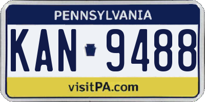 PA license plate KAN9488