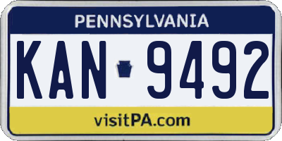PA license plate KAN9492