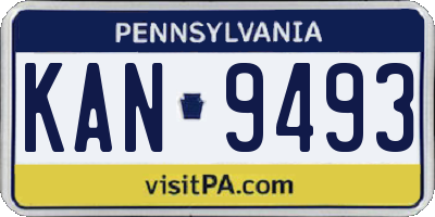 PA license plate KAN9493