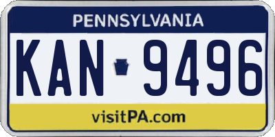PA license plate KAN9496