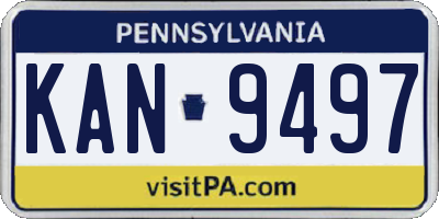 PA license plate KAN9497