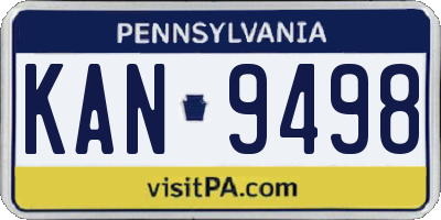 PA license plate KAN9498
