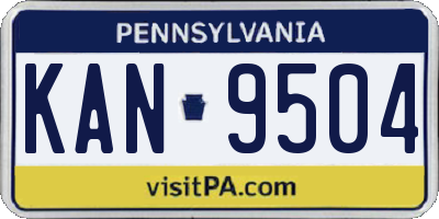 PA license plate KAN9504