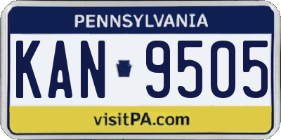 PA license plate KAN9505