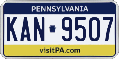 PA license plate KAN9507