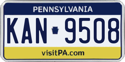 PA license plate KAN9508