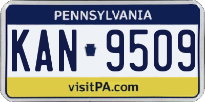 PA license plate KAN9509
