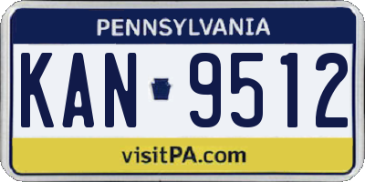PA license plate KAN9512