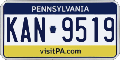 PA license plate KAN9519