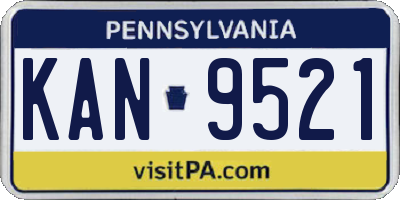 PA license plate KAN9521