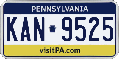 PA license plate KAN9525