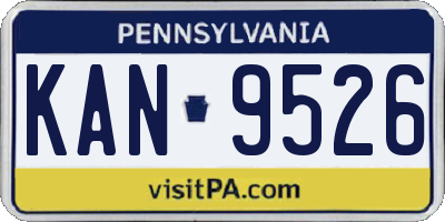 PA license plate KAN9526