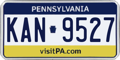 PA license plate KAN9527