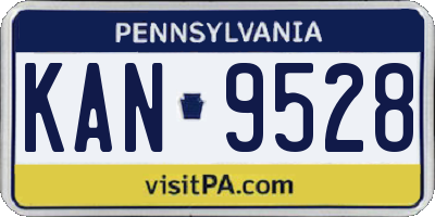 PA license plate KAN9528