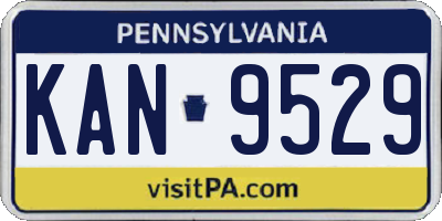 PA license plate KAN9529