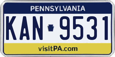 PA license plate KAN9531