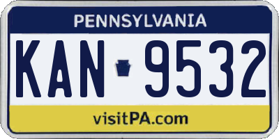PA license plate KAN9532