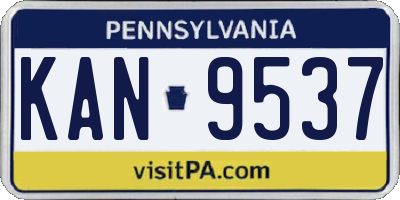 PA license plate KAN9537