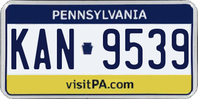 PA license plate KAN9539