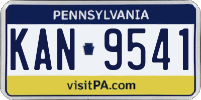 PA license plate KAN9541