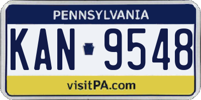 PA license plate KAN9548
