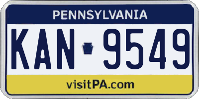 PA license plate KAN9549