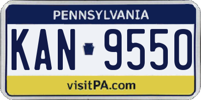 PA license plate KAN9550