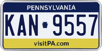 PA license plate KAN9557