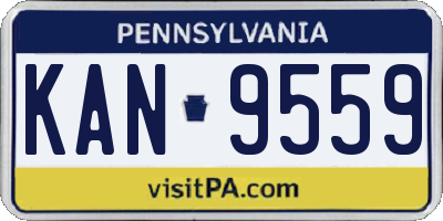 PA license plate KAN9559