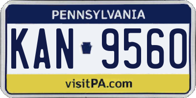 PA license plate KAN9560