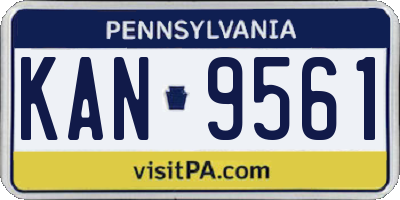 PA license plate KAN9561