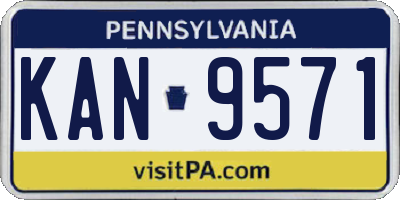 PA license plate KAN9571