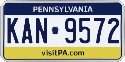PA license plate KAN9572