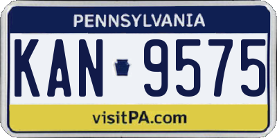 PA license plate KAN9575