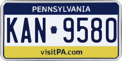 PA license plate KAN9580