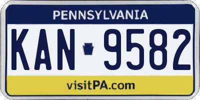 PA license plate KAN9582