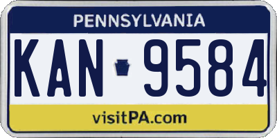 PA license plate KAN9584
