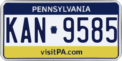 PA license plate KAN9585